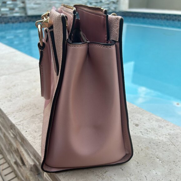 Michael Kors Laila satchel-style handbag two tone design - Picture 3 of 8